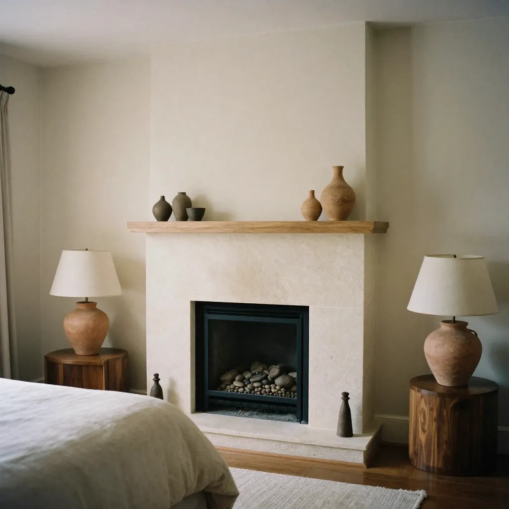 Slaapkamer met natuurlijke materialen